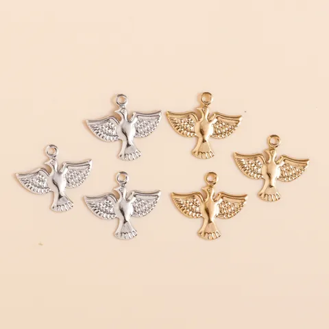 Alloy Bird Peace Dove Pendants For DIY Jewelry Making Electroplated Gold Silver Eagle Charms Crafting Findings Accessories