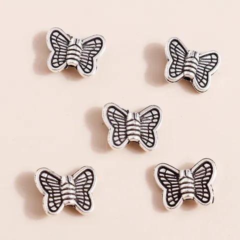 Vintage Alloy Butterfly Beads For DIY Jewelry Making Antique Silver Butterfly Charms Pendants Handcrafted Accessories