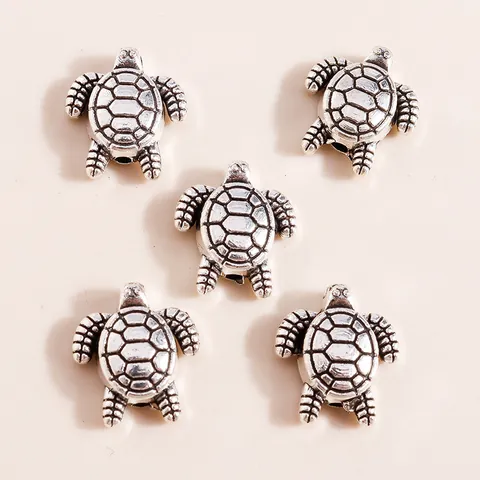 Vintage Alloy Sea Turtle Charms For Jewelry Making DIY Antique Silver Tortoise Pendants For Bracelets Necklaces Handcrafted Accessory