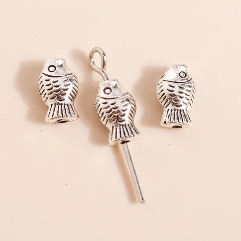 Vintage Alloy Koi Fish Charms Ancient Silver Electroplated Animal Pendants For DIY Jewelry Making Necklace Accessory