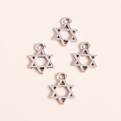 Antique Silver Alloy Hollow Star Of David Hexagram Pendants For DIY Jewelry Making Necklace Bracelet Earrings Accessory