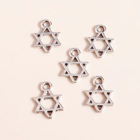Antique Silver Alloy Hollow Star Of David Hexagram Pendants For DIY Jewelry Making Necklace Bracelet Earrings Accessory