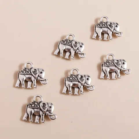 Vintage Antique Silver Alloy Elephant Pendants DIY Jewelry Making Charms For Necklace Bracelet Handcraft Accessories