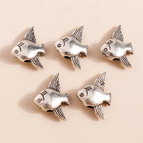 Vintage Alloy Goldfish Koi Fish Charms Electroplated Antique Silver Animal Pendants For DIY Jewelry Making Necklaces Bracelets Accessory