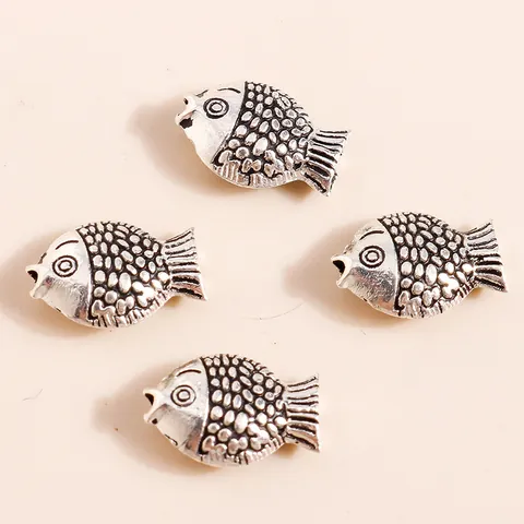 Antique Silver Alloy Fish Pendants Vintage Goldfish Carp Charms For DIY Bracelet Necklace Jewelry Making Finding Craft
