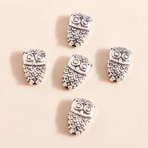 Retro Alloy Owl Charms Pendants DIY Jewelry Making Antique Silver Ethnic Animal Owl Beads Craft Supplies Accessory