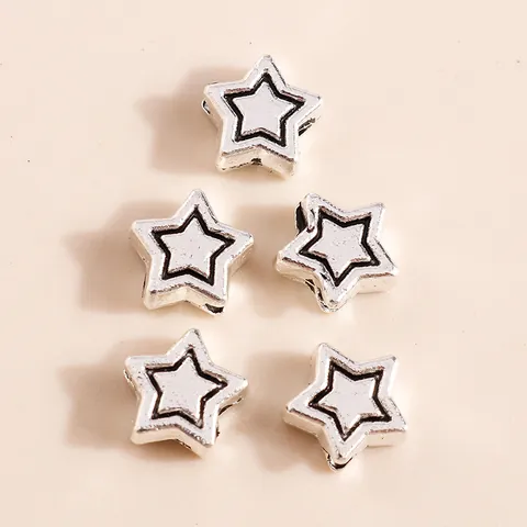 Retro Alloy Antique Silver Star Charms Star Shape Beads For DIY Jewelry Making Necklace Bracelet Handcraft Jewelry Findings