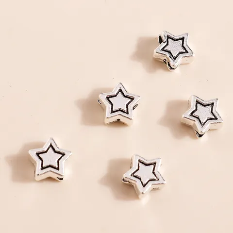 Retro Alloy Antique Silver Star Charms Star Shape Beads For DIY Jewelry Making Necklace Bracelet Handcraft Jewelry Findings
