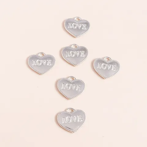 DIY Alloy Heart Love Letter Pendants Silver Plated Alphabet Charms For Necklace Bracelet Making Jewelry Craft Accessories