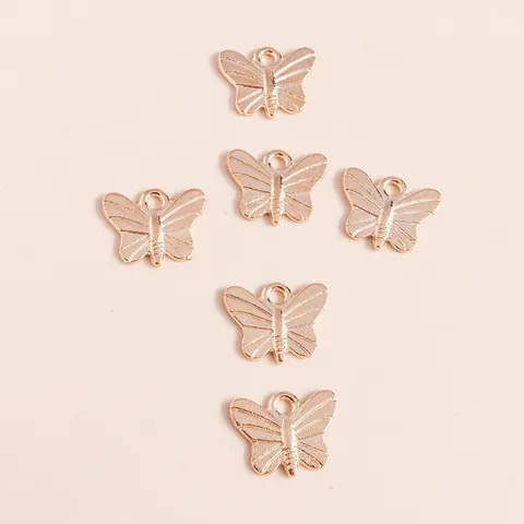Minimalist Butterfly Insect Alloy Pendants DIY Jewelry Making Electroplated Gold Animal Charm Accessories For Necklace Bracelet