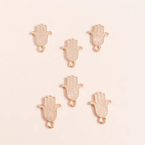 Hamsa Hand Palm Pendants Electroplated Alloy Ethnic Style DIY Jewelry Making Charms For Necklace Bracelet Pendants Accessory