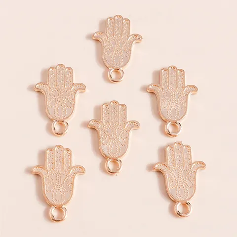 Hamsa Hand Palm Pendants Electroplated Alloy Ethnic Style DIY Jewelry Making Charms For Necklace Bracelet Pendants Accessory