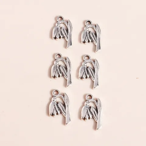 Vintage Alloy Lily Of The Valley Flower Charms Electroplated Antique Silver Pendants For DIY Jewelry Making Necklaces Earrings
