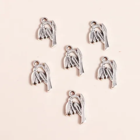 Vintage Alloy Lily Of The Valley Flower Charms Electroplated Antique Silver Pendants For DIY Jewelry Making Necklaces Earrings