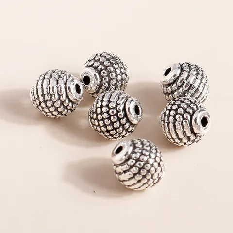 Antique Silver Alloy Spacer Beads For DIY Jewelry Making Tibetan Silver Vintage Lantern Pumpkin Beads For Bracelet Necklace Making
