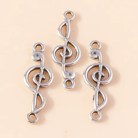 Vintage Alloy Musical Note Pendants Treble Clef Connectors For DIY Necklace Bracelet Making Silver Jewelry Accessories