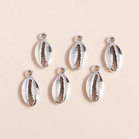 Alloy Conch Shell Charms Pendants For DIY Jewelry Making Electroplated Silver Marine Style Shell Pendant Crafts Accessory