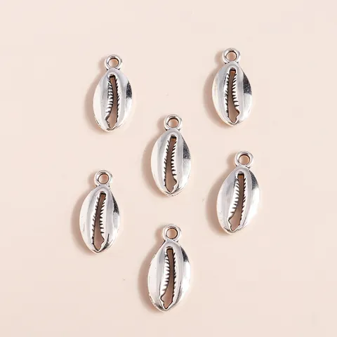 Alloy Conch Shell Charms Pendants For DIY Jewelry Making Electroplated Silver Marine Style Shell Pendant Crafts Accessory