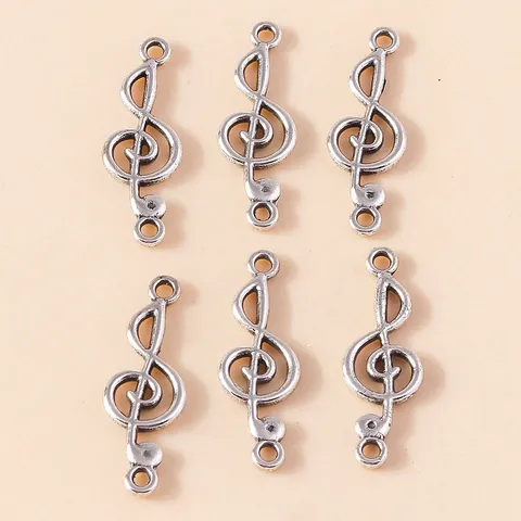 Vintage Alloy Musical Note Pendants Treble Clef Connectors For DIY Necklace Bracelet Making Silver Jewelry Accessories