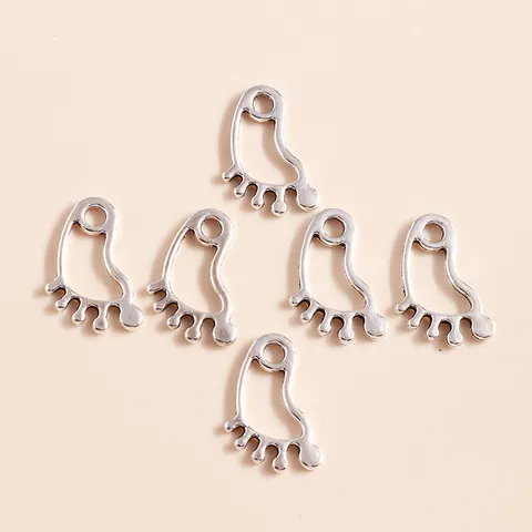 Hollow Out Footprint Alloy Charms DIY Jewelry Making Accessories For Necklace Bracelet Tiny Baby Feet Pendants Electroplated