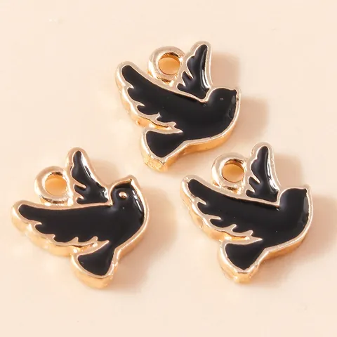 DIY Zinc Alloy Enamel Dove Bird Charms For Jewelry Making Peace Pigeon Swallow Drip Oil Pendants Necklace Bracelet Craft Accessories