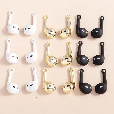 Novelty Alloy Earphone Shape Pendants For DIY Jewelry Making Simulation Earphone Charms For Earrings Necklace Creative Design Supplies