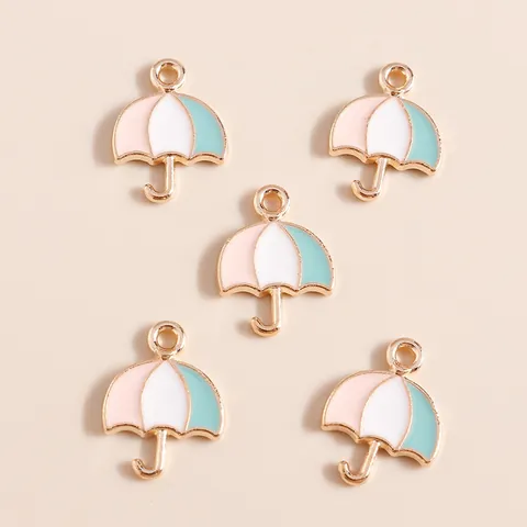 Cute Cartoon Umbrella Enamel Charms Zinc Alloy Drip Oil Pendant For Jewelry Making DIY Earring Necklace Accessory