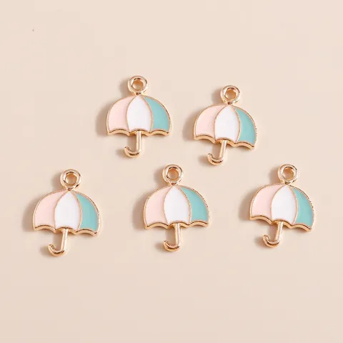 Cute Cartoon Umbrella Enamel Charms Zinc Alloy Drip Oil Pendant For Jewelry Making DIY Earring Necklace Accessory