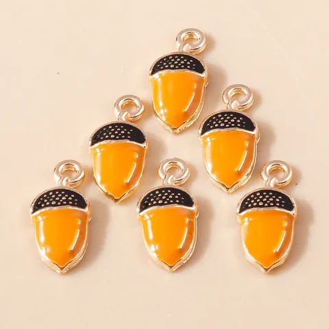 Enamel Acorn Pendants Zinc Alloy Pinecone Charms For Jewelry Making DIY Necklace Bracelet Accessories Women Fashion Decoration