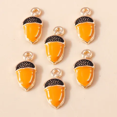 Enamel Acorn Pendants Zinc Alloy Pinecone Charms For Jewelry Making DIY Necklace Bracelet Accessories Women Fashion Decoration