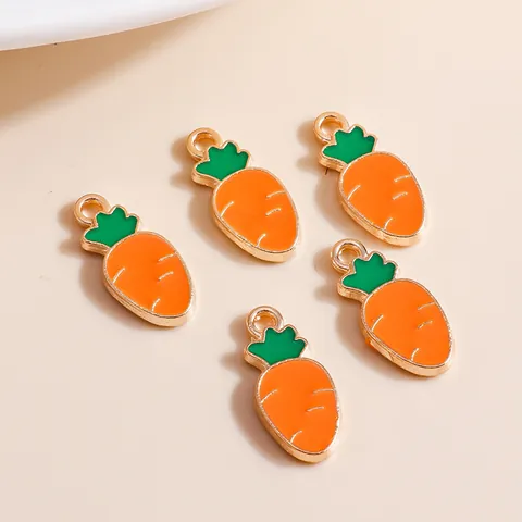 Zinc Alloy Drip Oil Enamel Carrot Charms For DIY Jewelry Making Accessories Cute Vegetable Pendant For Necklace Bracelet Earring Handmade Craft