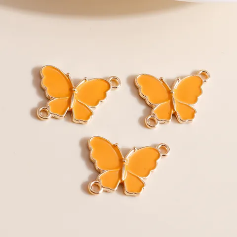Zinc Alloy Butterfly Charms Colorful Enamel Double Loop Connectors For DIY Bracelet Necklace Jewelry Making Findings