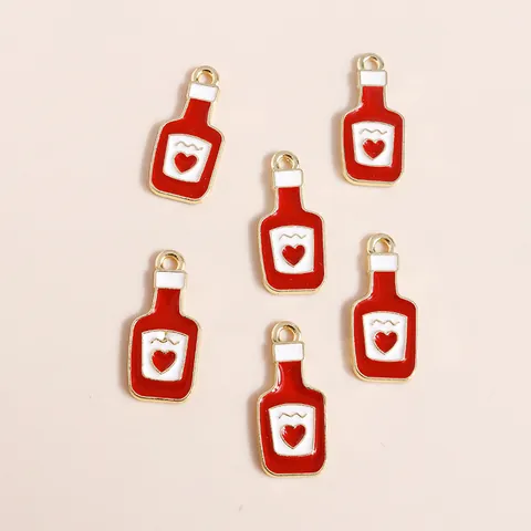 DIY Wine Bottle And Alpaca Zinc Alloy Drip Oil Enamel Charms Pendants For Jewelry Making Keychain Handcrafted Accessories