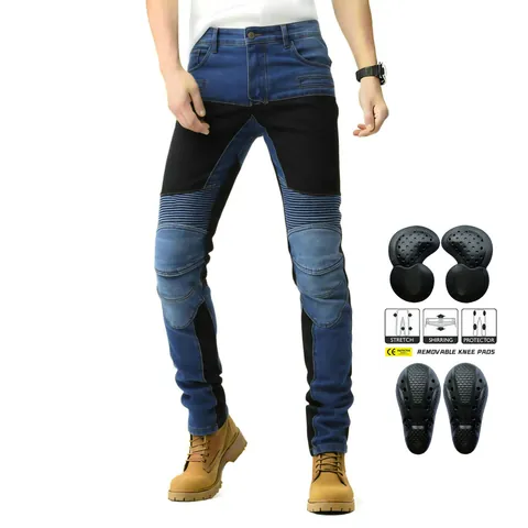 Heren Motorrijbroek Met Afneembare CE Beschermers Beschermende Racebroek Accordeon Stretchpanelen Nylon Polyester