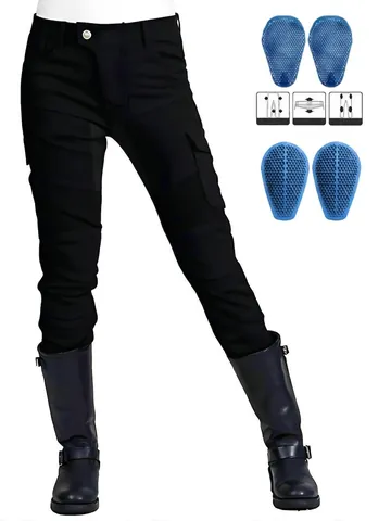 Men's Summer Mesh Breathable Motorcycle Riding Pants With Removable Silicone Protective Gear Drop-resistant Cargo Jeans