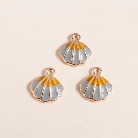 DIY Legering Gradiënt Emaille Schelp Conch Bedels Verguld Oceaan Serie Hangers Voor Sieraden Maken Armband Accessoires