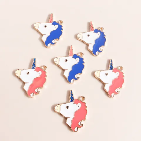 Cartoon Emaille Eenhoorn Bedeltjes Zinklegering Dierlijke Hangers Voor DIY Sieraden Maken Ketting Accessoires Handgemaakte Knutselspullen