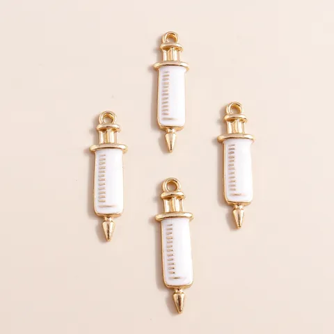 Medical Theme Alloy Enamel Charms Nurse Hat Stethoscope Syringe Pendants For DIY Jewelry Making Bracelet Necklace Gifts