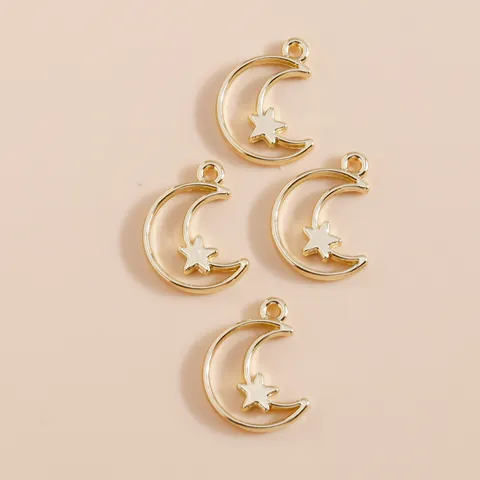 Legering Maan Ster Hanger Bedels DIY Sieraden Maken Accessoires Goud Holle Maan Solide Ster Hemelse Handwerk Benodigdheden
