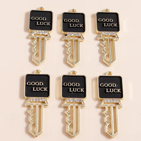 Μενταγιόν Κλειδί Good Luck από Κράμα Στρας Σμάλτο Lucky Key Charms για Κατασκευή Κοσμημάτων DIY Αξεσουάρ Μόνο Μενταγιόν Χωρίς Αλυσίδα