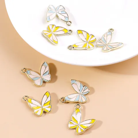 Süße Legierung Emaille Schmetterling Anhänger Für DIY Schmuckherstellung Bunte Tierform Schmetterling Charms Schmuckzubehör