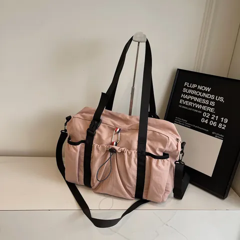 Große Kapazität Damen Leinwand Umhängetasche Kordelzug Multi Tasche Tote Lässig Crossbody Handtasche Reise Arbeit Tasche
