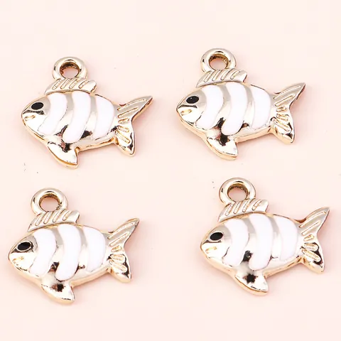 Alloy Tropical Fish Koi Carp Charms Enamel Oil Drip DIY Jewelry Making Accessories For Earrings Keychain Necklace Gift