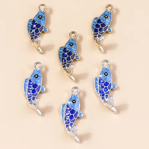 Zinc Alloy Enamel Koi Fish Charm Pendant For DIY Jewelry Making Keychain Phone Case Bag Decoration Accessories