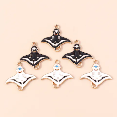 Zinklegering Emaille Pijlstaartrog Bedeltjes Voor DIY Sieraden Maken Sleutelhanger Hanger Mariene Tropische Vis Accessoire
