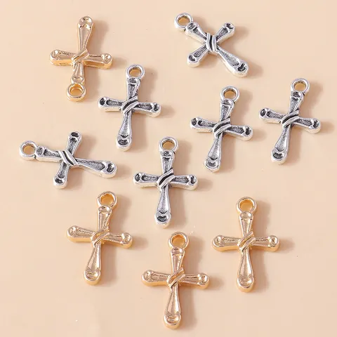 Vintage Alloy Cross Pendant Only Without Chain For DIY Jewelry Making Electroplated Metal Cross Charms Necklace Bracelet Accessories
