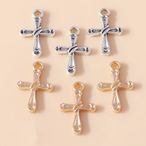 Vintage Alloy Cross Pendant Only Without Chain For DIY Jewelry Making Electroplated Metal Cross Charms Necklace Bracelet Accessories