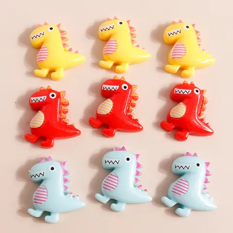 Cartoon Dinosauriër Hars Bedeltjes Voor DIY Sieraden Maken Schattige Dieren Flatback Hangers Voor Telefoonhoesje Sleutelhanger Decoratie