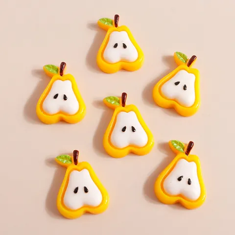 Cartoon Peer Vrucht Hars Flatback Charms Voor DIY Telefoonhoesje Decoratie Scrapbooking Haaraccessoires Handgemaakte Materialen