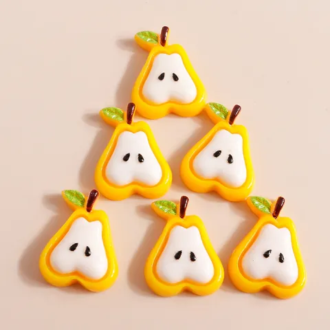 Cartoon Peer Vrucht Hars Flatback Charms Voor DIY Telefoonhoesje Decoratie Scrapbooking Haaraccessoires Handgemaakte Materialen